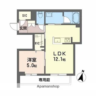 ルリエ府中レジデンス【1階】の間取り