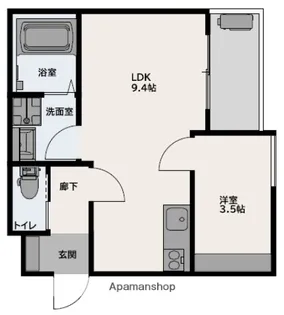 グランビア江波栄町【1階】の間取り