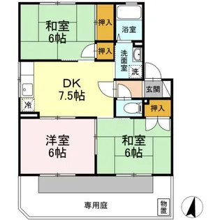 セジュールえびす A棟【1階】の間取り