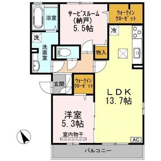 クラシック リボン【102号室】の間取り