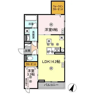 DーAXIS旭 B棟【3階】の間取り
