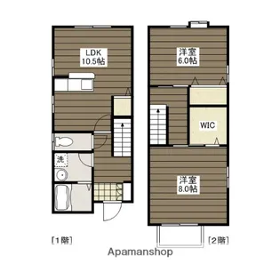 広島県広島市安佐南区西原2丁目【テラスハウス】の間取り