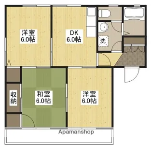 ハイツ谷中E棟【2階】の間取り