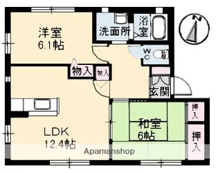 サニーハイム東原B棟【1階】の間取り