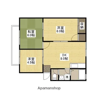 グリーンコートB棟【202号室】の間取り