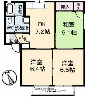 メゾンドエスポワールA棟【2階】の間取り