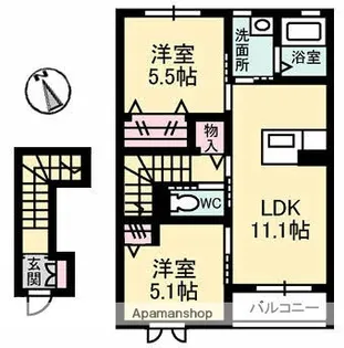 ヴァンベール東雲【2階】の間取り