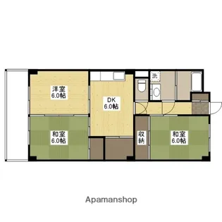第3カジカワビル【3階】の間取り