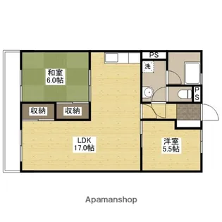 テラヤママンション【1階】の間取り