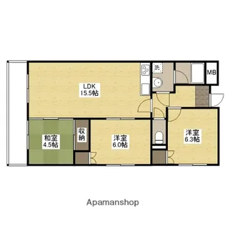 セゾン川内【3階】の間取り