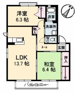 サンボナール温品A棟【2階】の間取り