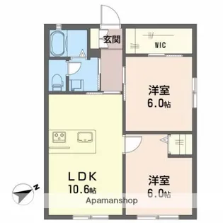サニーハイツ岩原【1階】の間取り