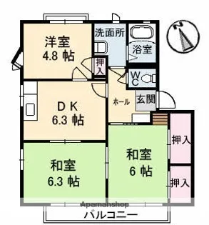ガーデンハイツ A棟【1階】の間取り