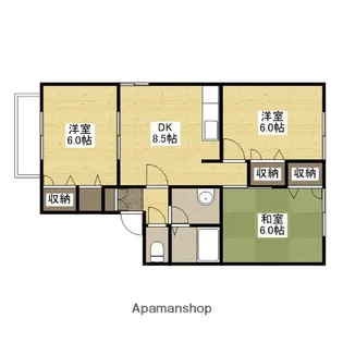 メリー中野【1階】の間取り