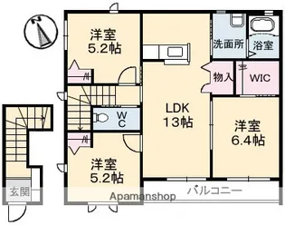 メゾンベールB棟【2階】の間取り