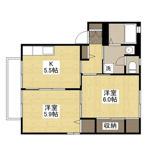 カーサアミーガD棟【2階】の間取り