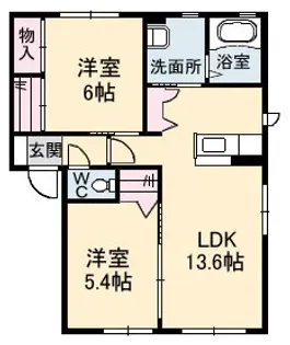 クレセオ口田【1階】の間取り
