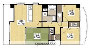 ガーデンビュー天野【6階】の間取り