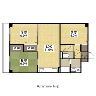 ロイヤルハイツシモダ弐番館【4階】の間取り