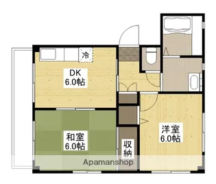 ヴィラシーン江波【4階】の間取り
