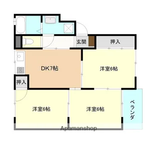 トリヴァンベール平山【3階】の間取り