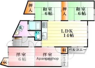 恵和レジデンス2【2階】の間取り