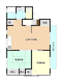 セジュール野北B棟【2階】の間取り