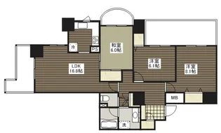 A.CITYタワーズウエスト【1301号室】の間取り