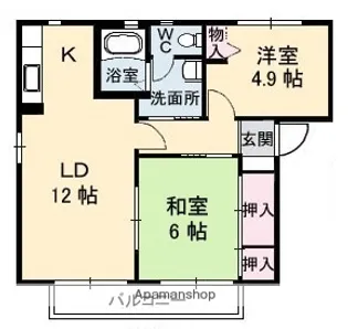 アルティメイトSHAMAISON B棟【1階】の間取り