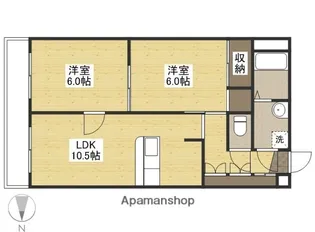 平稲ビル(楽々園)【3階】の間取り