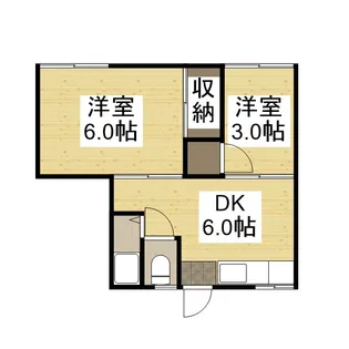 亀田アパート【1階】の間取り