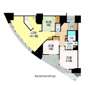 ザ・パークハウス広島駅前通り【10階】の間取り