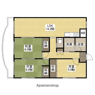 クレセールⅡ番館【6階】の間取り