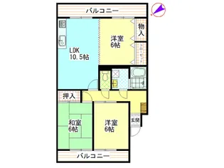 ハイコーポヤスダ5【2階】の間取り