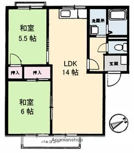 フローラル阿品【2階】の間取り