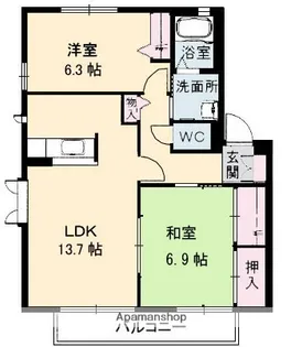 グリーンヴィレッジ B棟【1階】の間取り