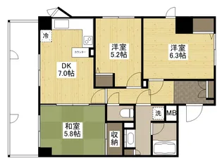 バルミー高須【3階】の間取り