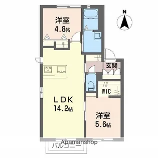 ドミール熊野【2階】の間取り