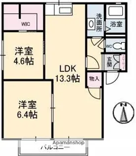 エイティー隅本A棟【2階】の間取り