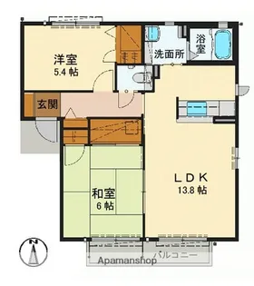 グランマスト安佐南A棟【2階】の間取り