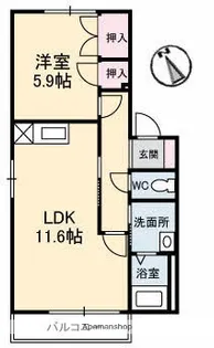 広島県広島市安佐北区亀山2丁目【アパート】の間取り