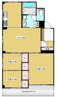 新町マンション【4階】の間取り
