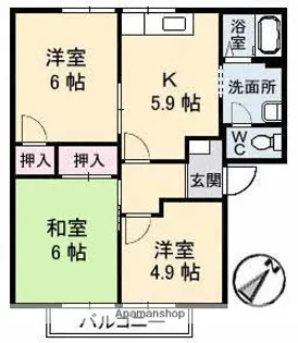 カサリンダB棟【2階】の間取り