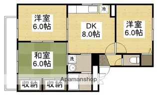 セジュール石田F棟【3階】の間取り