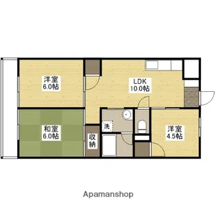 ハイコーポ西原【6階】の間取り