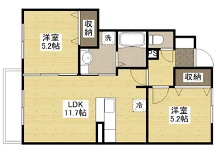 メゾンリヒト黄幡【1階】の間取り