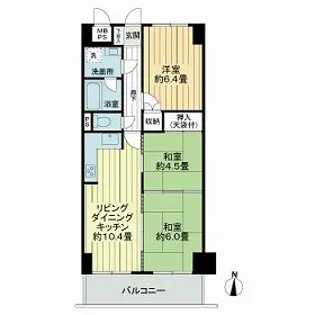 ライオンズマンション古江西【8階】の間取り