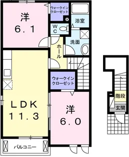 若葉A【2階】の間取り