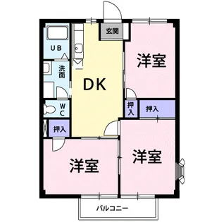ニューシティ山嵜【1階】の間取り
