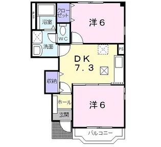 グランドールセレノB【1階】の間取り